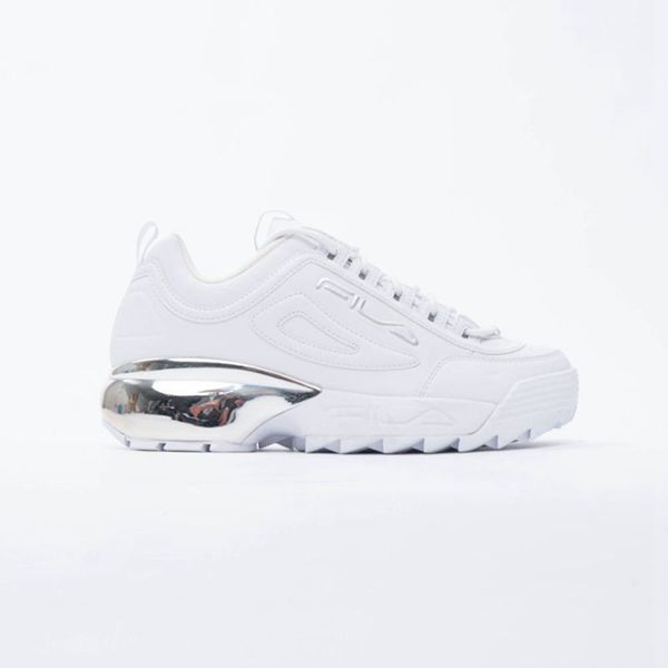 Fila Disruptor 2A Chrome Women's Sneakers - White/Silver/White,NZ 710-31845